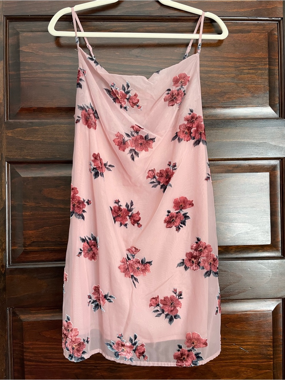 Abercrombie & Fitch Pink Floral Slip Dress with Cowl Neck